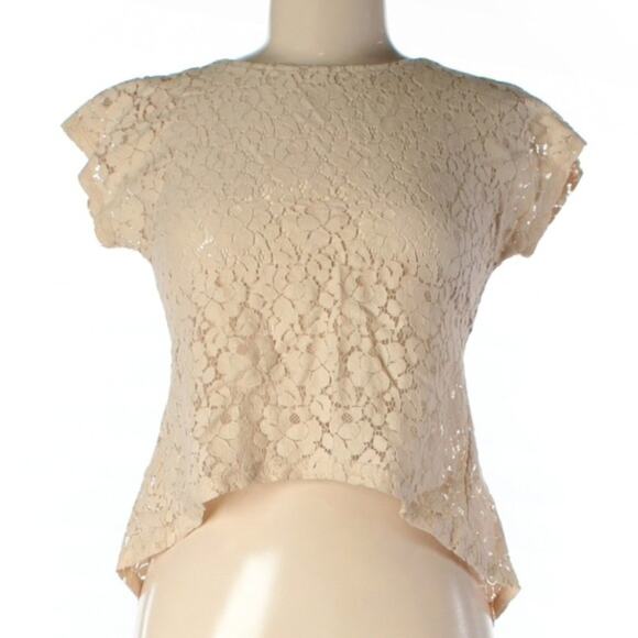 Poetry Small Feminine Floral Flower Crochet Lace Blouse Top - Picture 1 of 5
